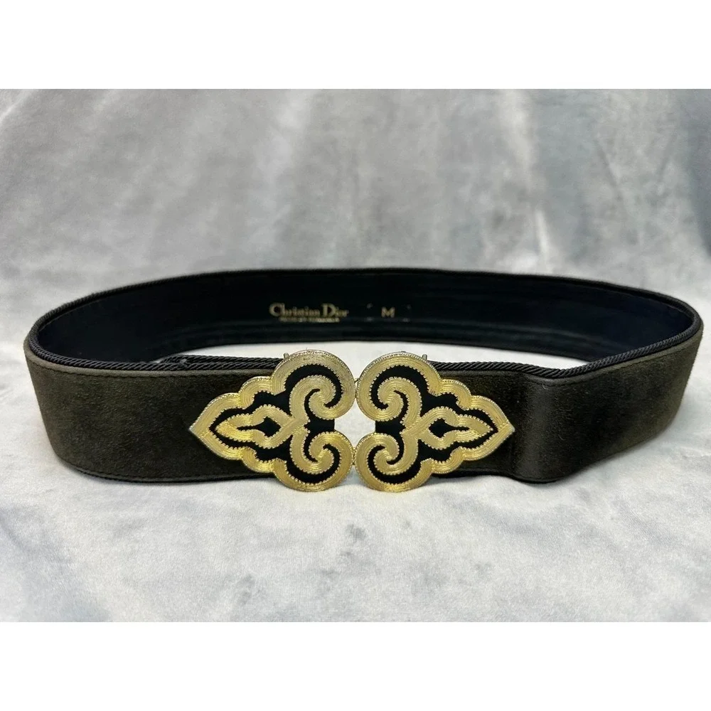 Authentiс Vintage Christian Dior Belt‎ Gold Ornate Baroque Buckle 70-80s